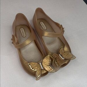 Mini Melissa Kids Shoes with Gold Butterfly Accent